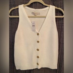 Loft white sweater button tank